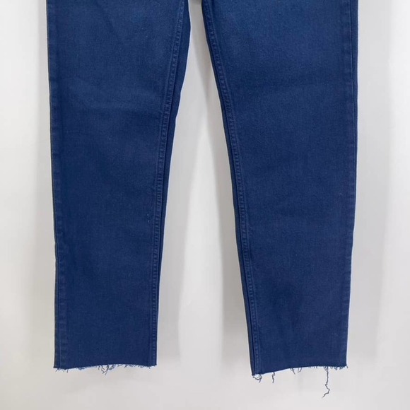 Re/Done Size 25 Navy Blue Stovepipe Raw Hem Jeans - Picture 2 of 8